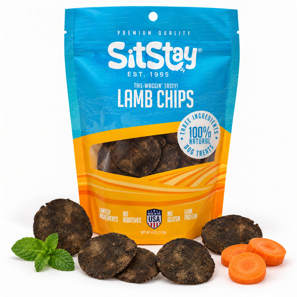 SitStay Lamb Chips 4 oz bag with loose lamb chips
