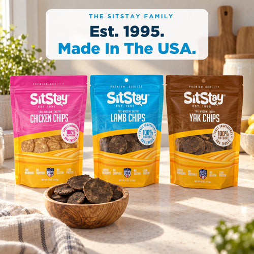 SitStay Chips Trio: Chicken, Lamb and Yak Chips bags